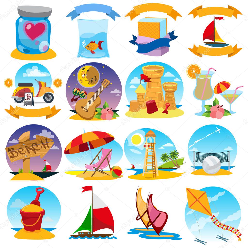 Vector illustration design of summer theme card