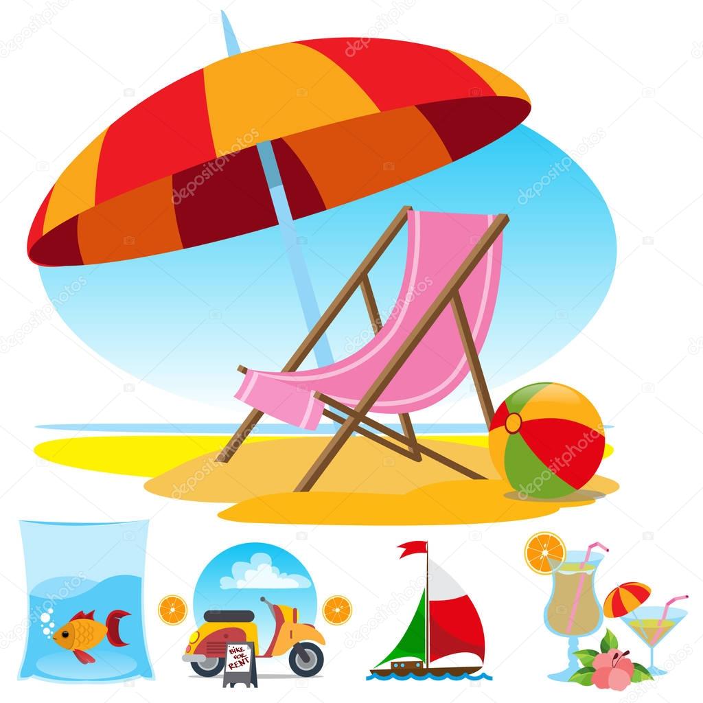 Vector illustration design of summer theme card