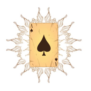 Kart maça ası. Gösterim amacıyla bir casino.