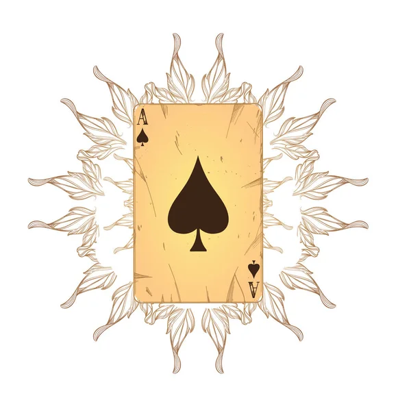 Pik Als Spielkarte Illustration Für Ein Casino — Stockvektor