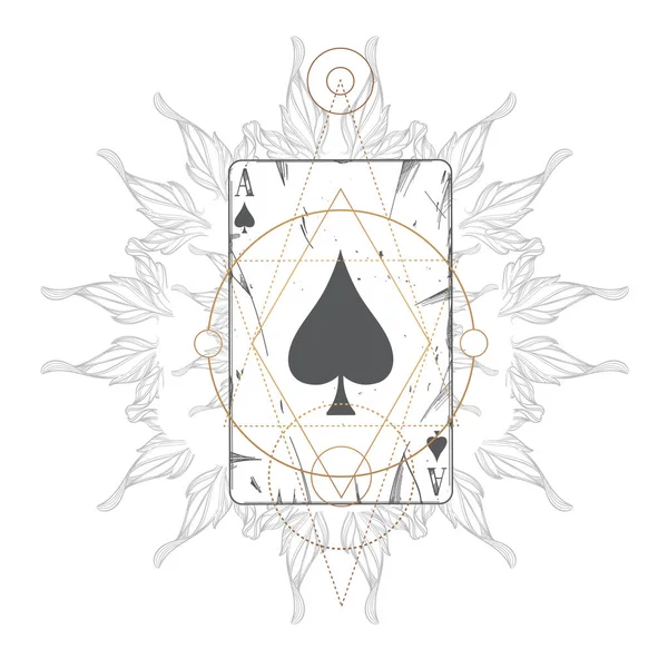 Ess Spader Spelkort Illustration För Ett Kasino — Stock vektor