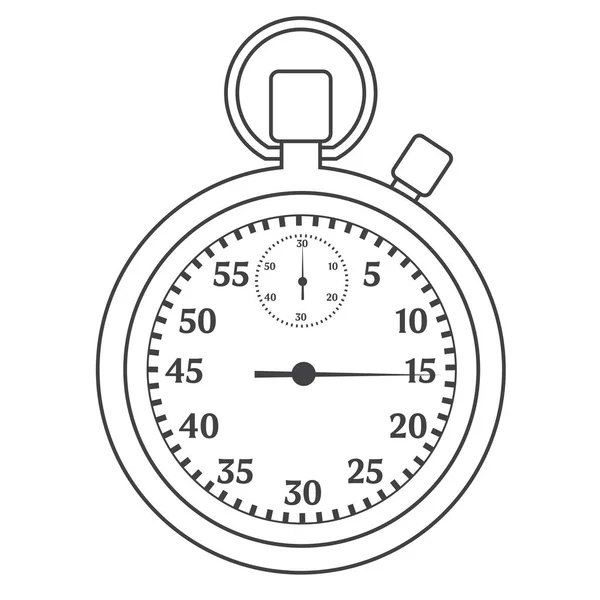 Stopwatch Icon Flat Design Isolated White Background — Stock Vector
