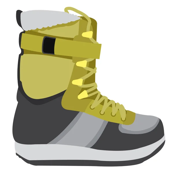 Bota Esquí Aislada Sobre Fondo Blanco — Vector de stock