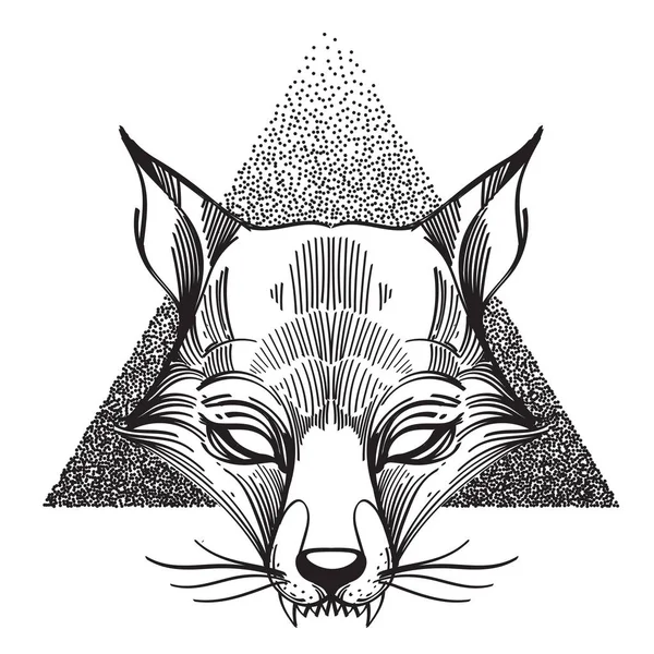 Dibujo Logo Fox Aislado Sobre Fondo Blanco — Archivo Imágenes Vectoriales