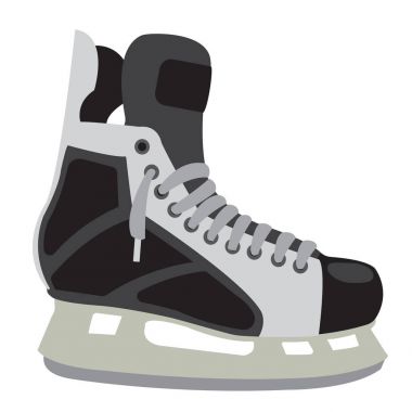 Hand drawn ice skates isolated on white background clipart