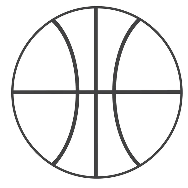 Pallone Basket Monocromatico Isolato Sfondo Bianco — Vettoriale Stock