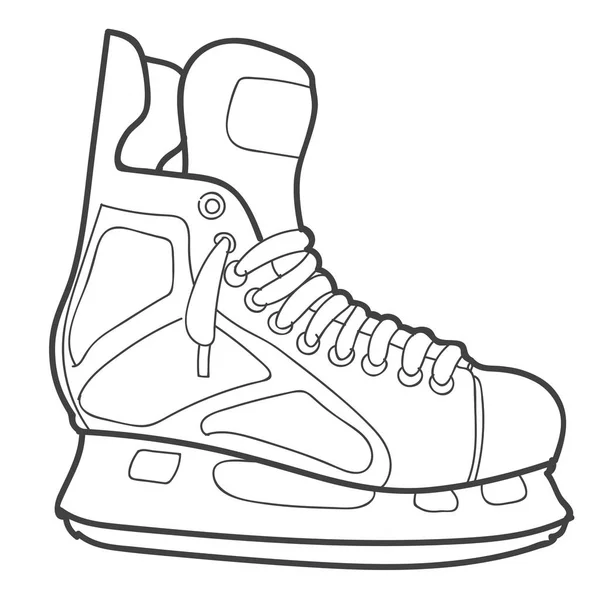 Patines Hielo Dibujados Mano Aislados Sobre Fondo Blanco — Vector de stock