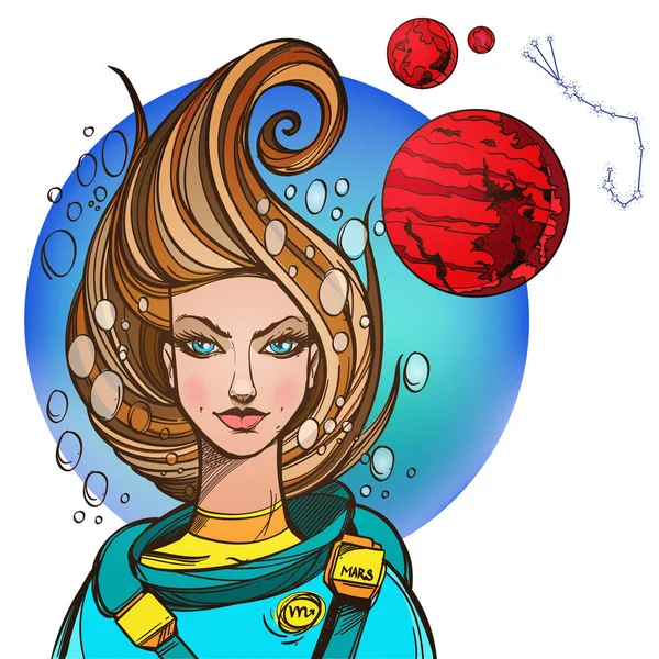 象征天蝎星座的女孩 — 图库矢量图片