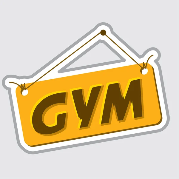 Fitness Musculação Etiqueta Vetor Desenhado Mão Com Letras Elegantes Gym — Vetor de Stock