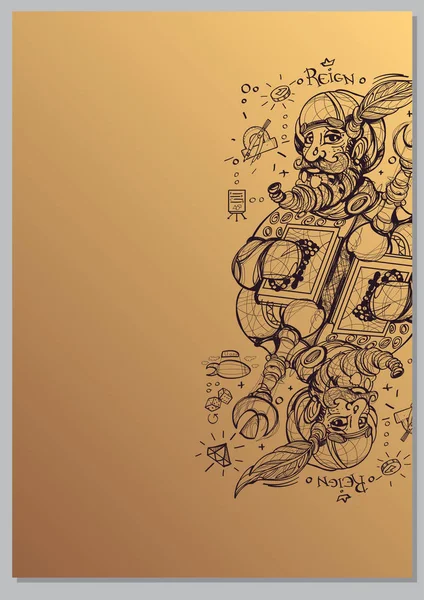 Персонаж Короля Создания Плакатов Обложек Брошюр Бежевом Фоне — стоковый вектор