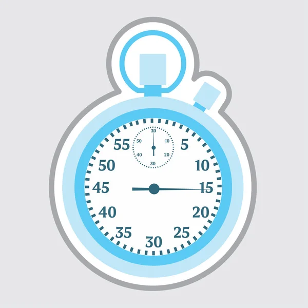 Stopwatch Icon Flat Design Grey Background — Stock Vector