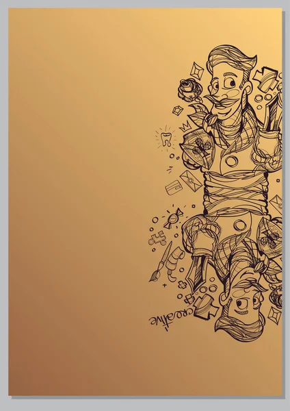 Персонаж Принца Створення Плакатів Обкладинок Брошур Бежевому Фоні — стоковий вектор