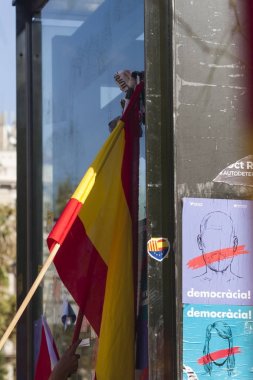 Barselona, İspanya, 8 Ağustos 2017: İspanya ile birlik için gösteri