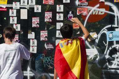 Barselona, İspanya, 8 Ağustos 2017: İspanya ile birlik için gösteri