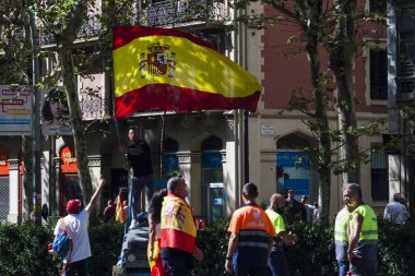 Barselona, İspanya, 8 Ağustos 2017: İspanya ile birlik için gösteri