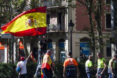 Barselona, İspanya, 8 Ağustos 2017: İspanya ile birlik için gösteri