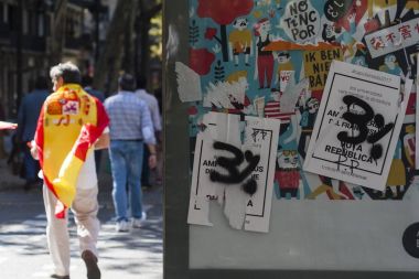 Barselona, İspanya, 8 Ağustos 2017: Bağımsızlık Referandumu için Poster