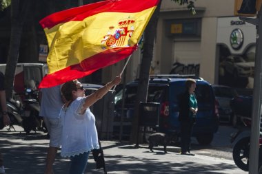 Barselona, İspanya, 8 Ağustos 2017: İspanya wa ile birlik destekçileri