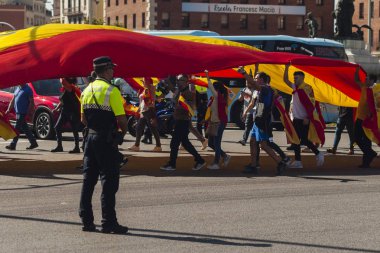 Barselona, İspanya, 8 Ağustos: İspanya ile birlik için gösteri
