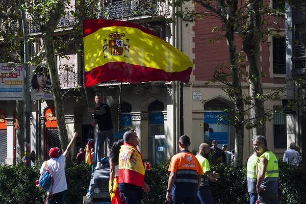 Barselona, İspanya, 8 Ağustos 2017: İspanya ile birlik için gösteri