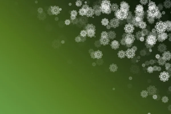 Сніжинка в зеленому кольорі абстрактний фон — стокове фото