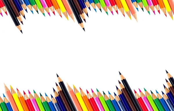 Patrón de color lápiz abstracto sobre fondo blanco — Foto de Stock