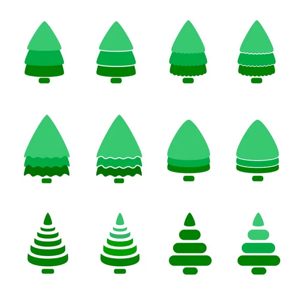 Arbre de Noël vert icône vectorielle — Image vectorielle