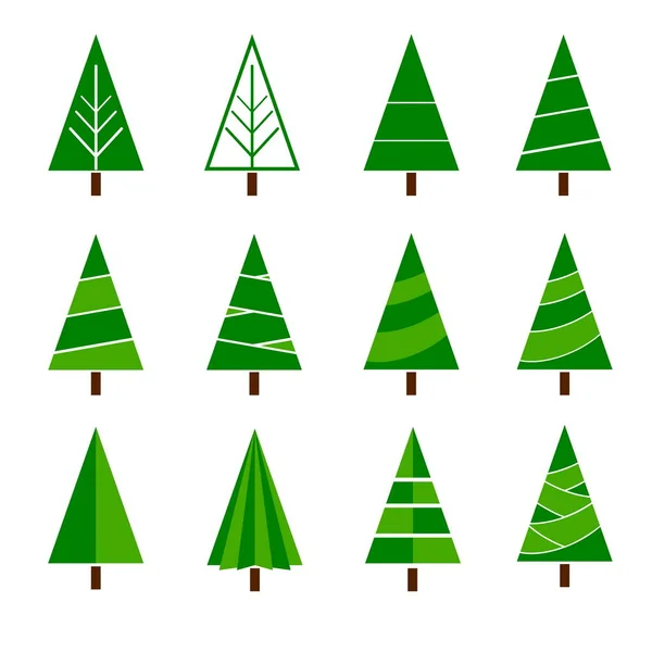 緑のクリスマス ツリーのベクトル アイコン — ストックベクタ