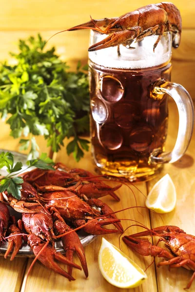 Boiled crawfish with beer