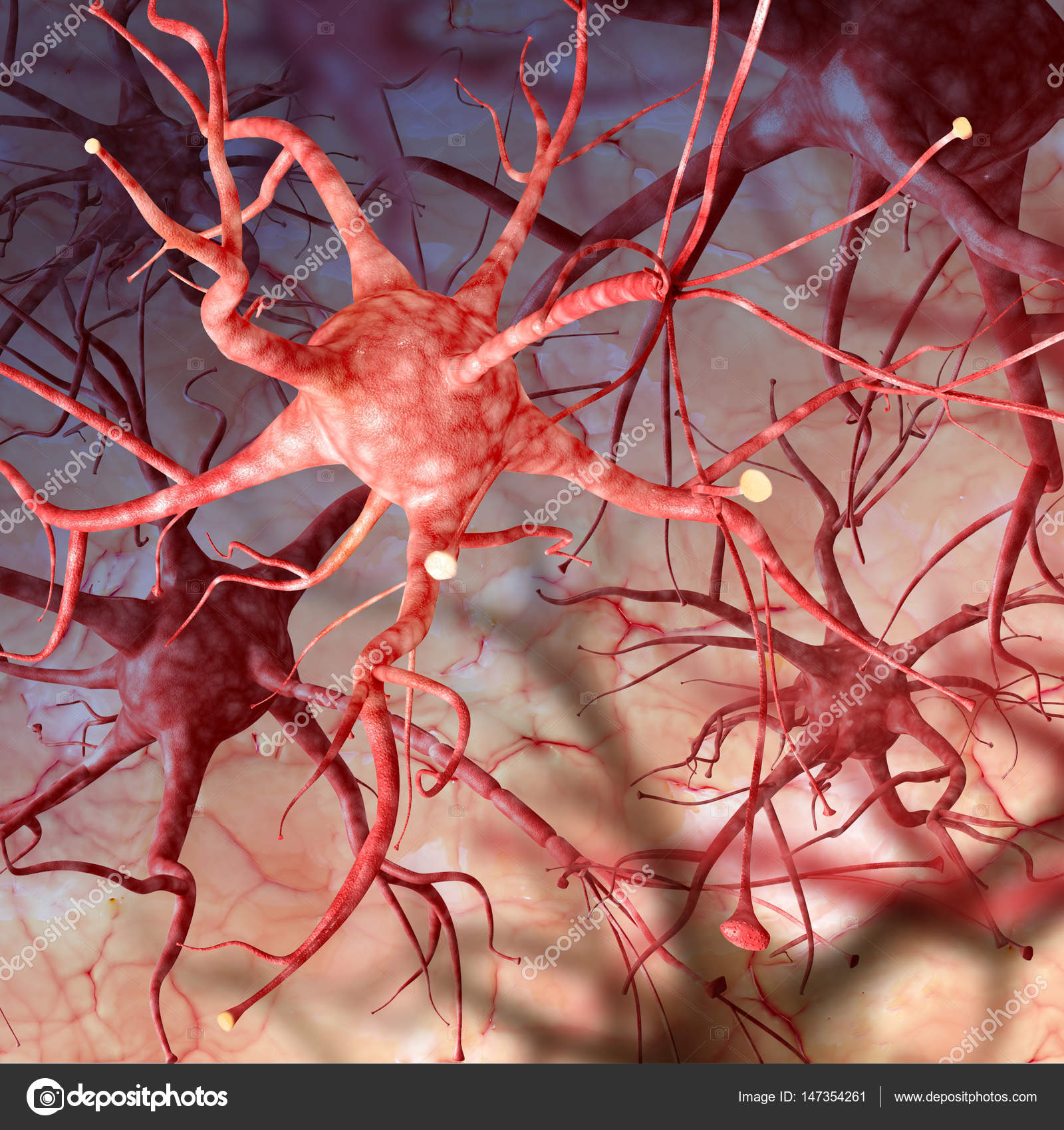 neural communication 3d illustration a high resolution stock neural communication