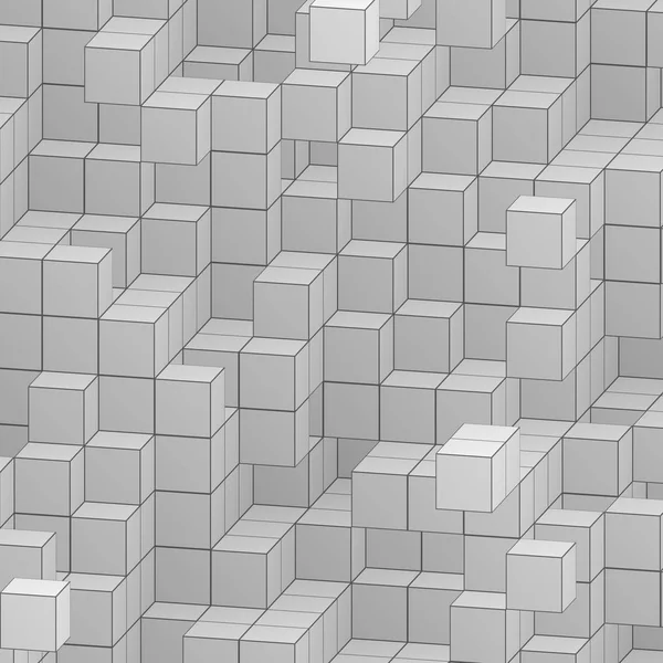 Lichtgrijze geometrische achtergrond van kubussen. — Stockfoto