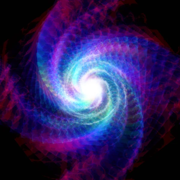Vackra fluorescerande spiral på svart bakgrund. — Stockfoto
