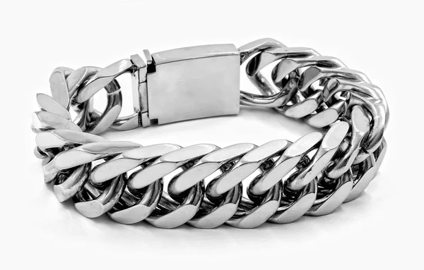 Silberarmband - Edelstahl — Stockfoto