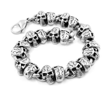 Erkek - kafatasları - paslanmaz çelik bilezik