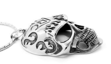 Kolye - kafatası - paslanmaz çelik