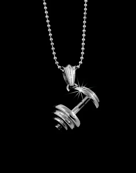 Dumbbell pendant with chain - Stainless Steel — Φωτογραφία Αρχείου