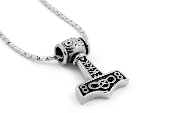 Thor's Hammer - silver pendant - Stainless Steel — Stock fotografie