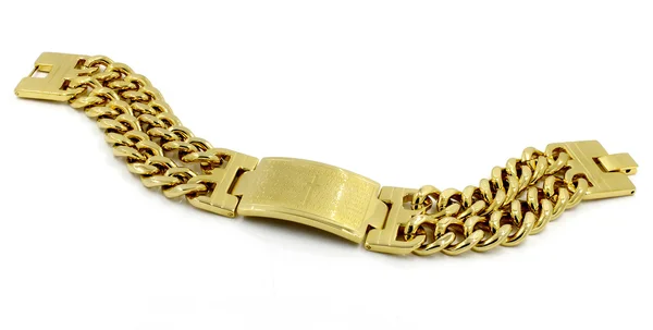 Pulsera de oro para hombres - Acero inoxidable — Foto de Stock