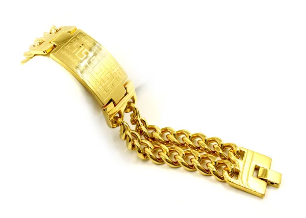 Pulsera de oro para hombres - Acero inoxidable — Foto de Stock