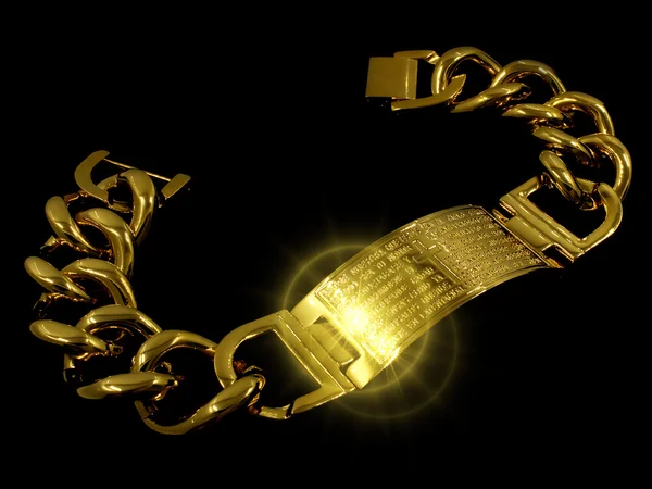 Gold Bracelet for Men - Stainless Steel — Stock Photo, Image