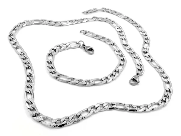 Комплект ожерелье и браслет - Серебро и золото — стоковое фото