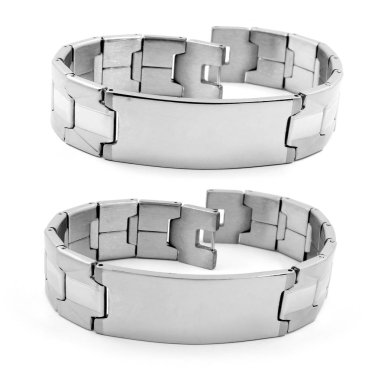 Erkek - Gümüş paslanmaz çelik bilezik