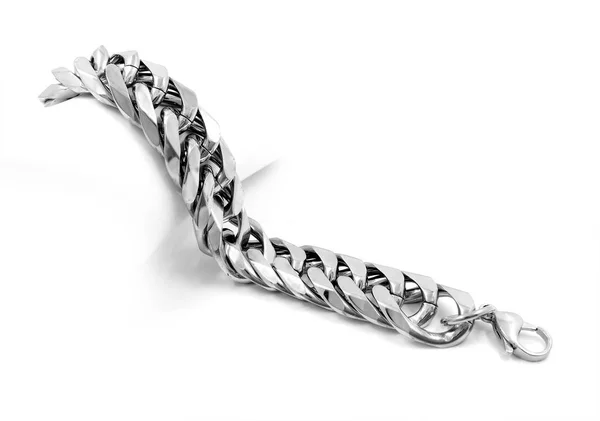 Мужской массивный браслет - нержавеющая сталь — стоковое фото