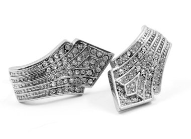 kristalleri ile gümüş küpe