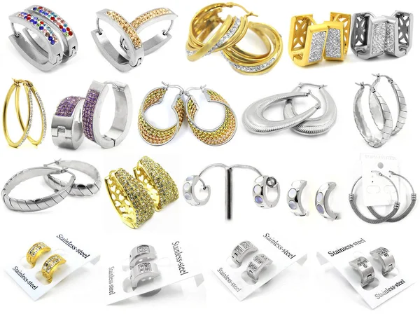 Big set jewel mix - Earrings — Stock Photo, Image