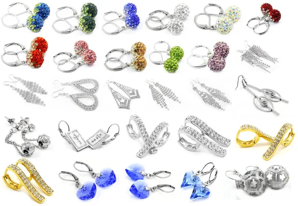 Big set jewel mix - Earrings — Stock Photo, Image