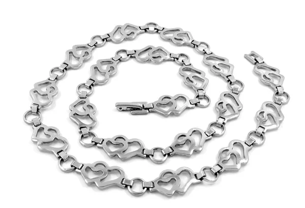 Жіночі сережки - Срібло на білому тлі — стокове фото