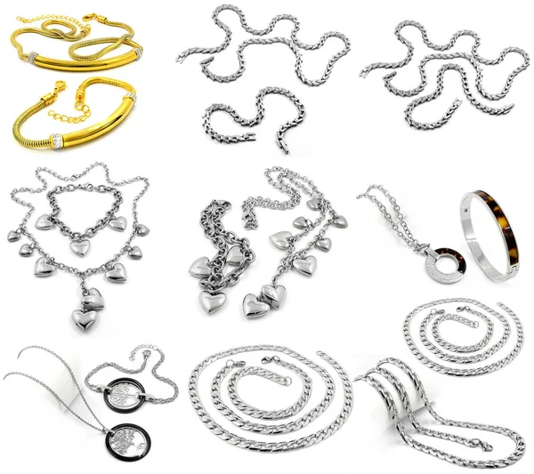 Big jewelery set - White background — Stock Photo, Image