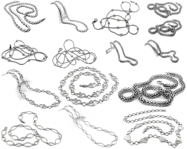 Ékszerek - nyakláncok nagy csoportja — Stock Fotó