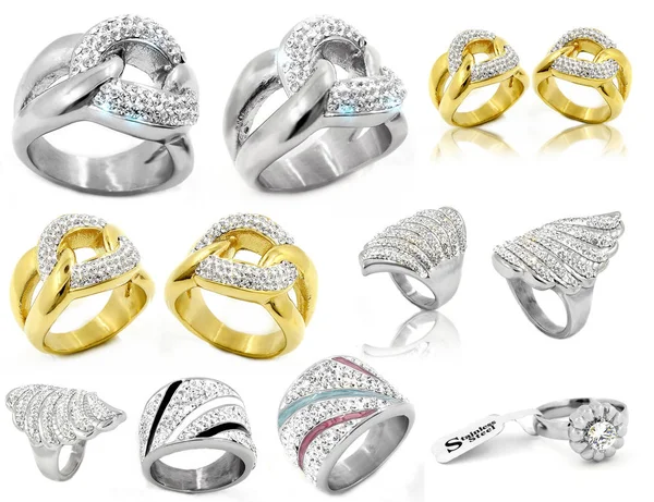 Jewelry - Big set of rings — Stock Photo, Image